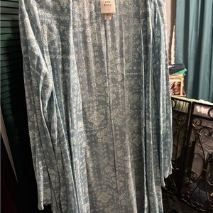 JS Rose Blue Patterned Kimono